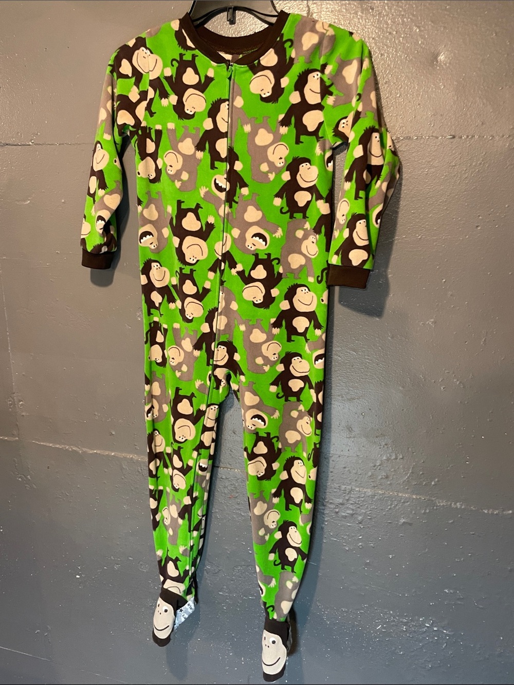 Carter's Green Monkey Print Footed One-Piece